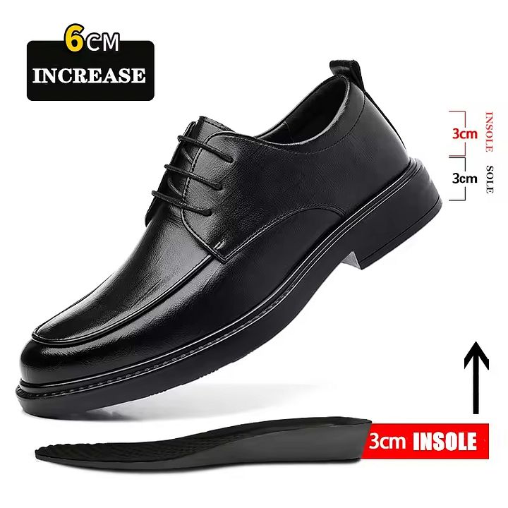 Men's Formal Leather Elevator Shoes – 6cm Height Increase | Business, Wedding & Casual Dress Shoes product image (1)