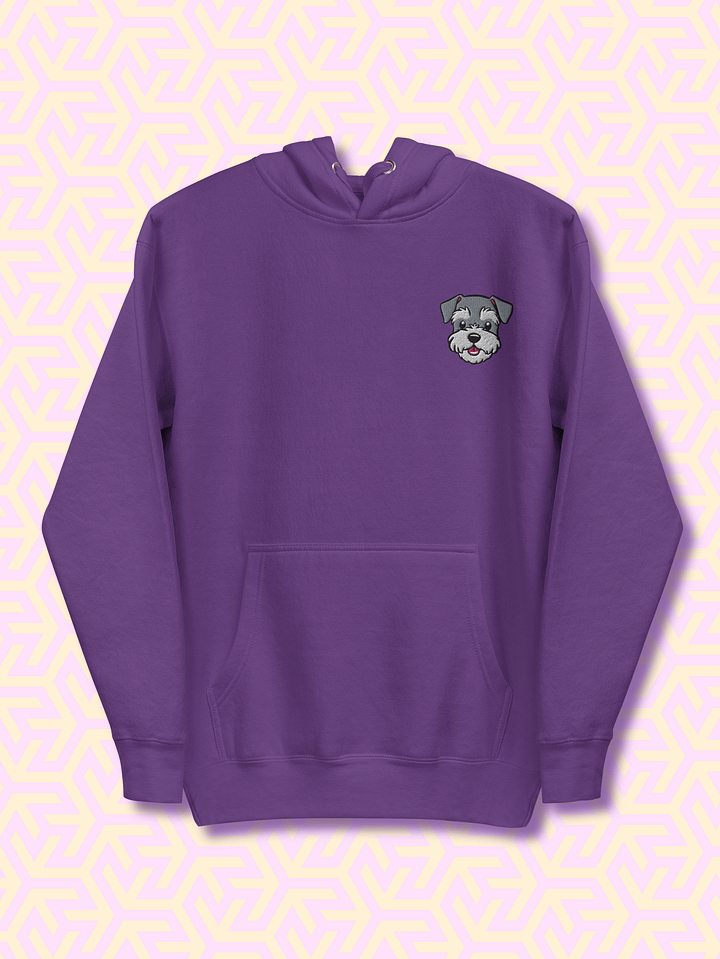 Happy Miniature Schnauzer Pup Embroidered Premium Hoodie product image (1)