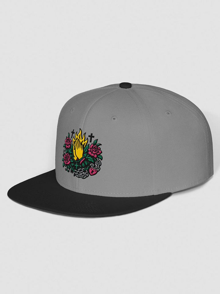Flame and Rose Praying Hands Snapback Cap product image (74)