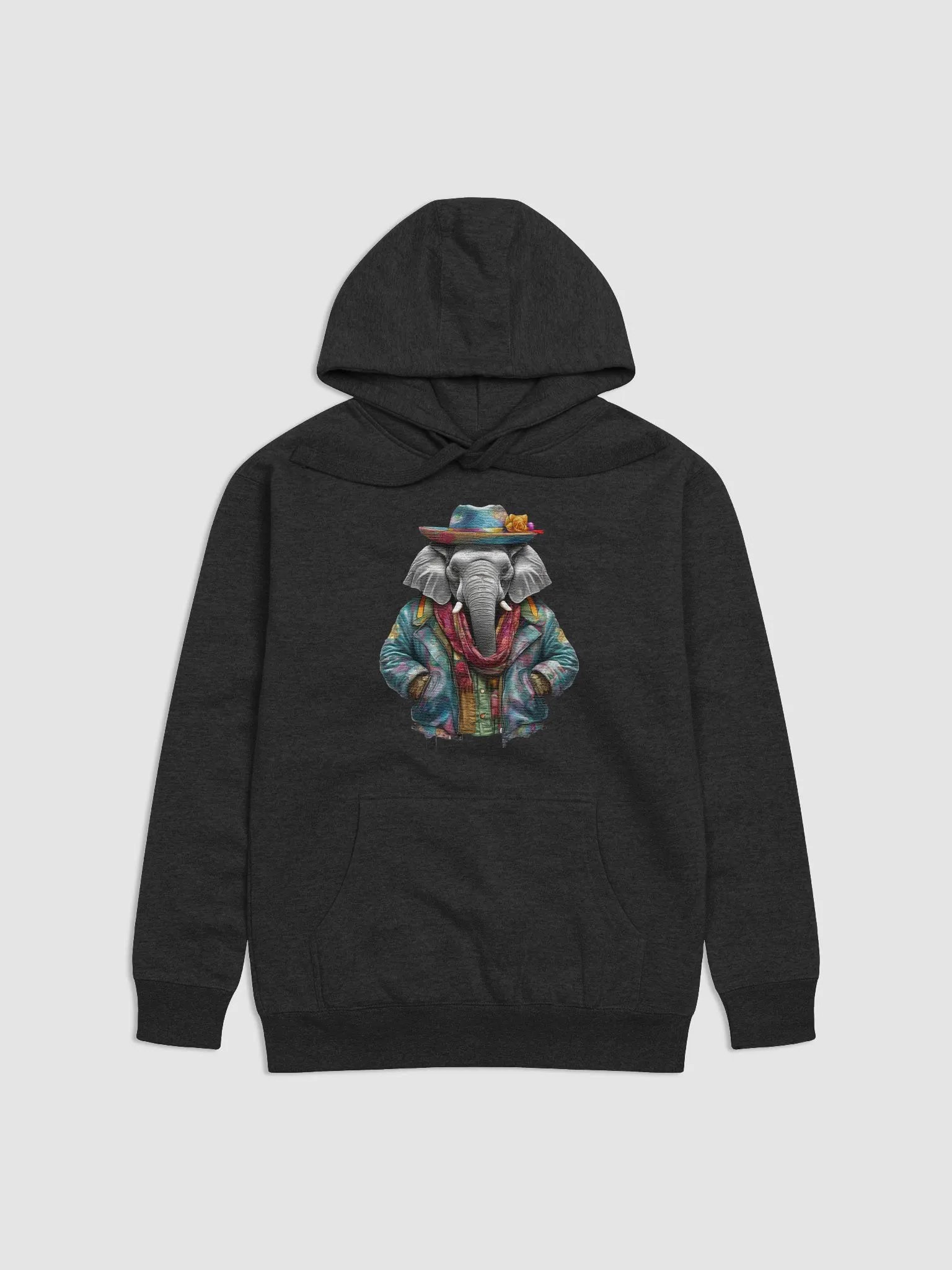 Elephant wearing a jackets hat and a scarf Hoodie product image (1)