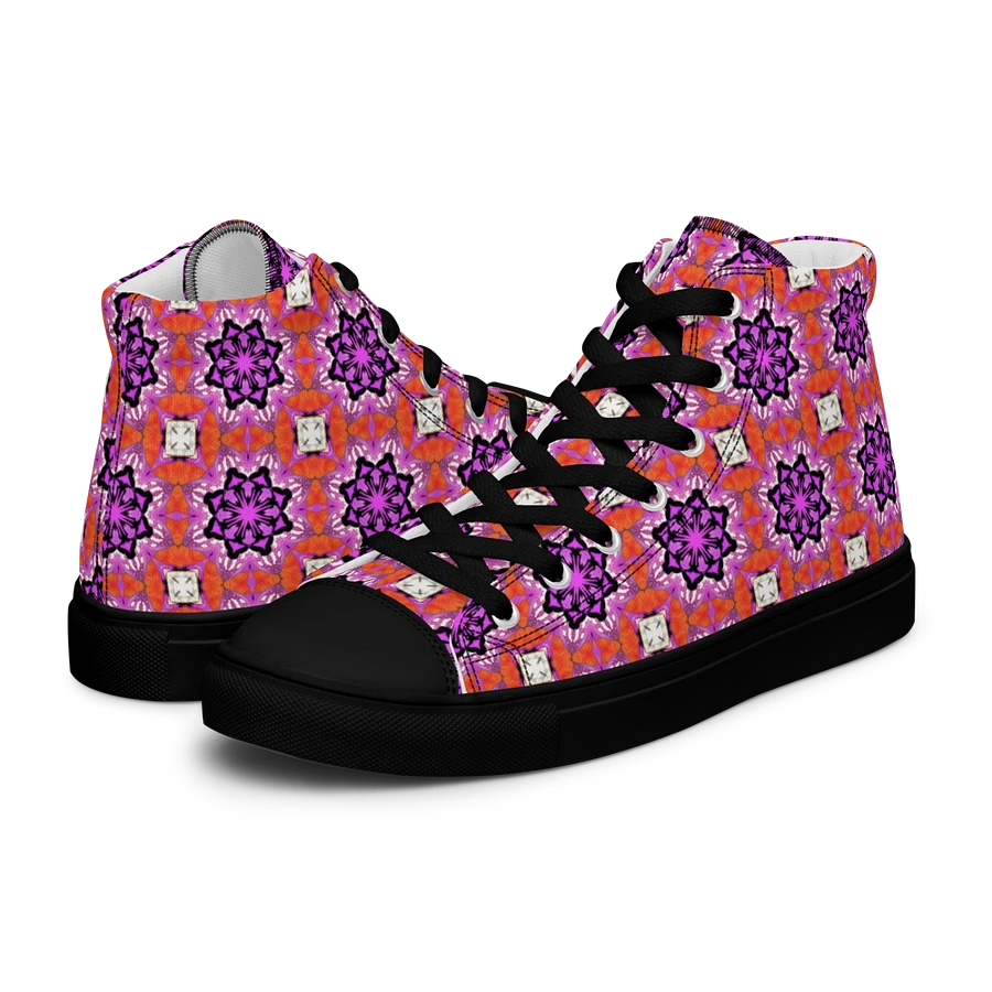 Abstract Foxy Repeating Pattern Ladies Canvas Shoe High Tops product image (29)
