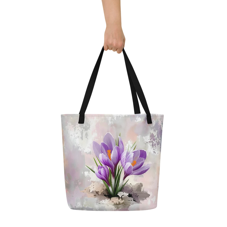 Tote Bag: Vintage Purple Crocus Flowers Floral Design product image (9)