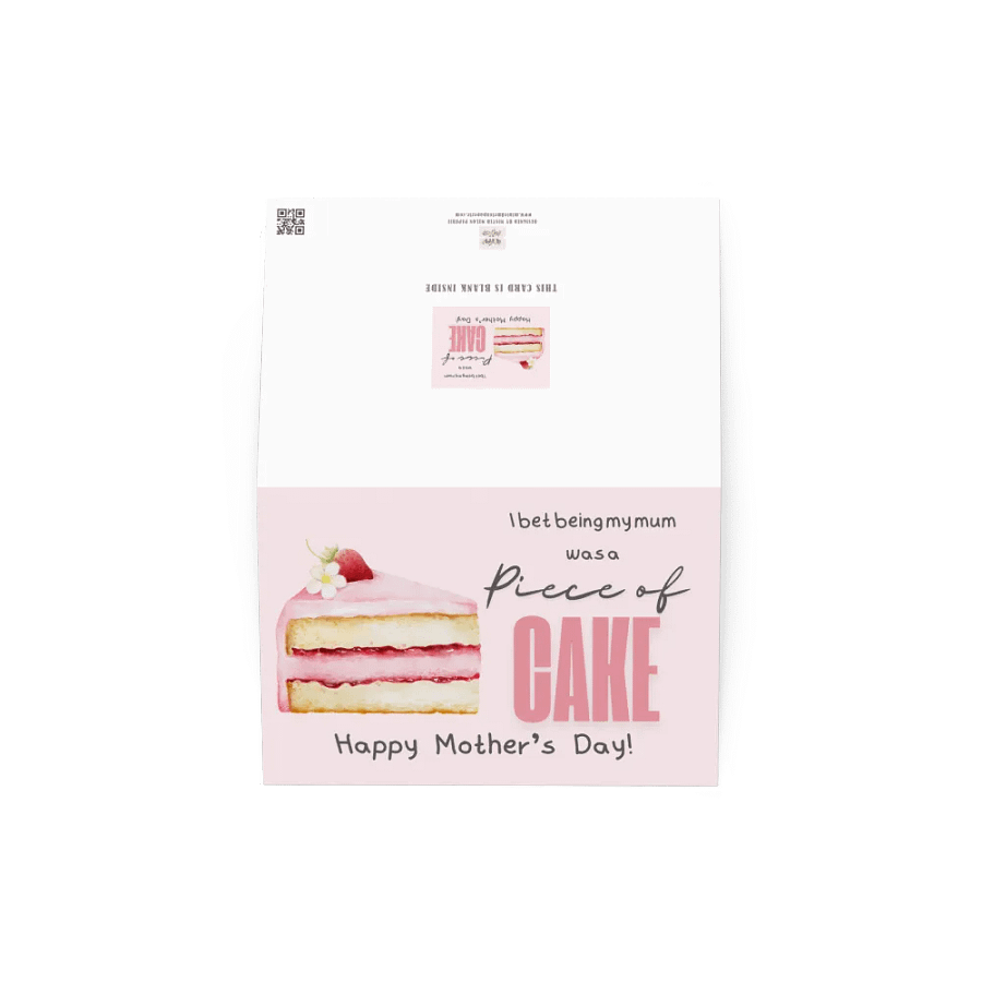 Funny Mother's Day Card I bet being my mum was a piece of cake product image (3)