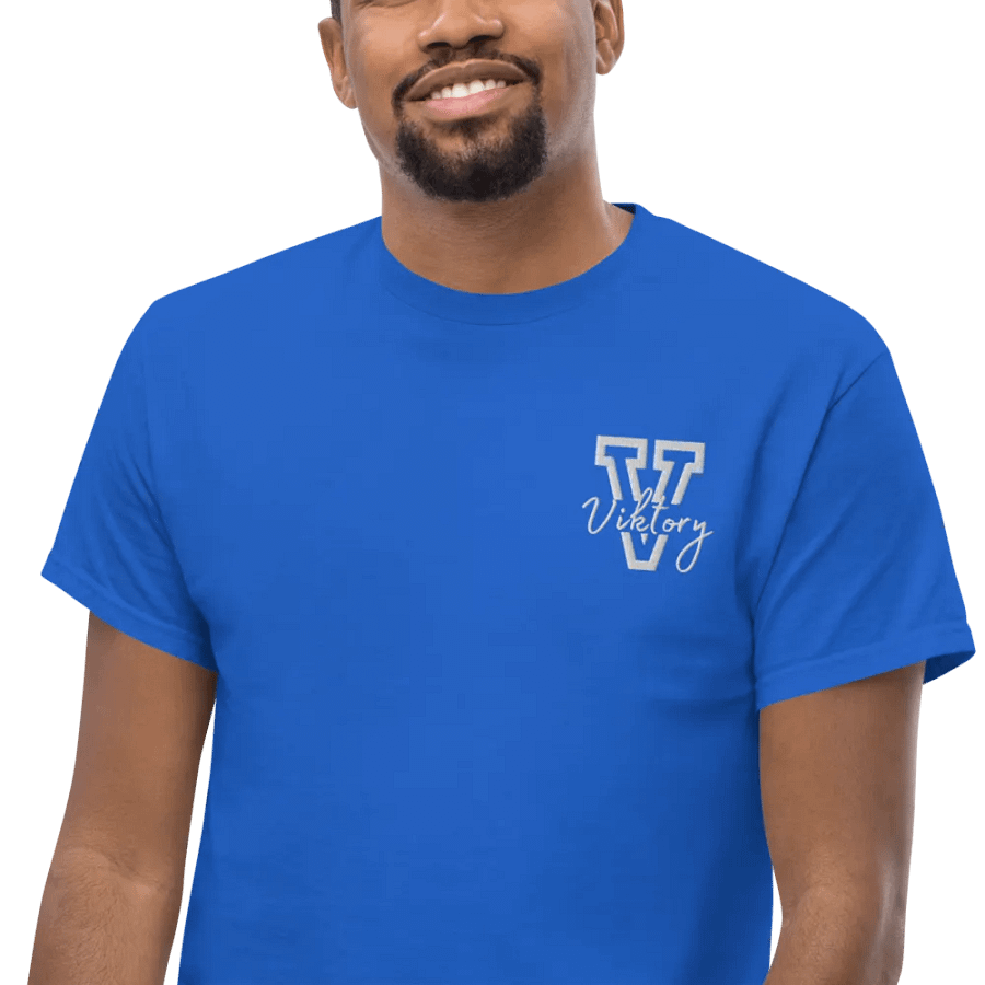 Adult Shirt Blue (white logo) product image (6)