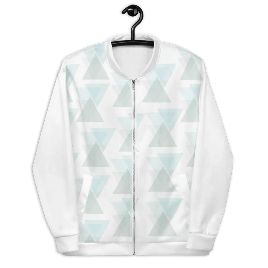 Turquoise Triangle Symmetry Bomber Jacket product image (5)