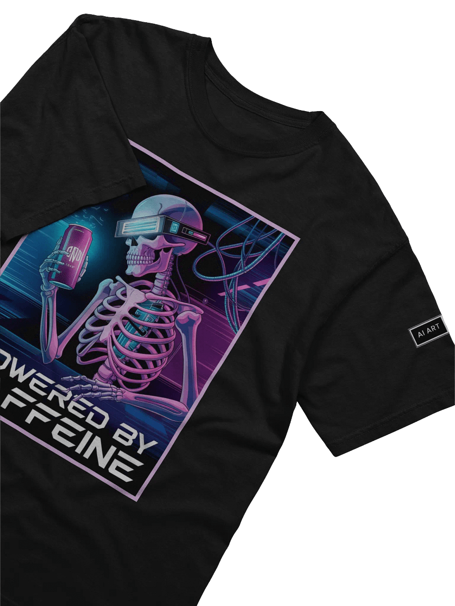 "POWERED BY CAFFEINE" 100% cotton T-shirt product image (3)