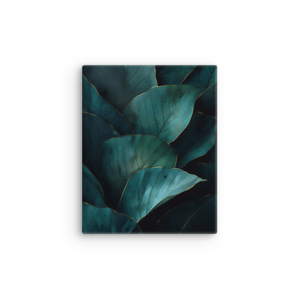 Midnight Botanical Harmony – Abstract Teal Leaf Art product image (12)