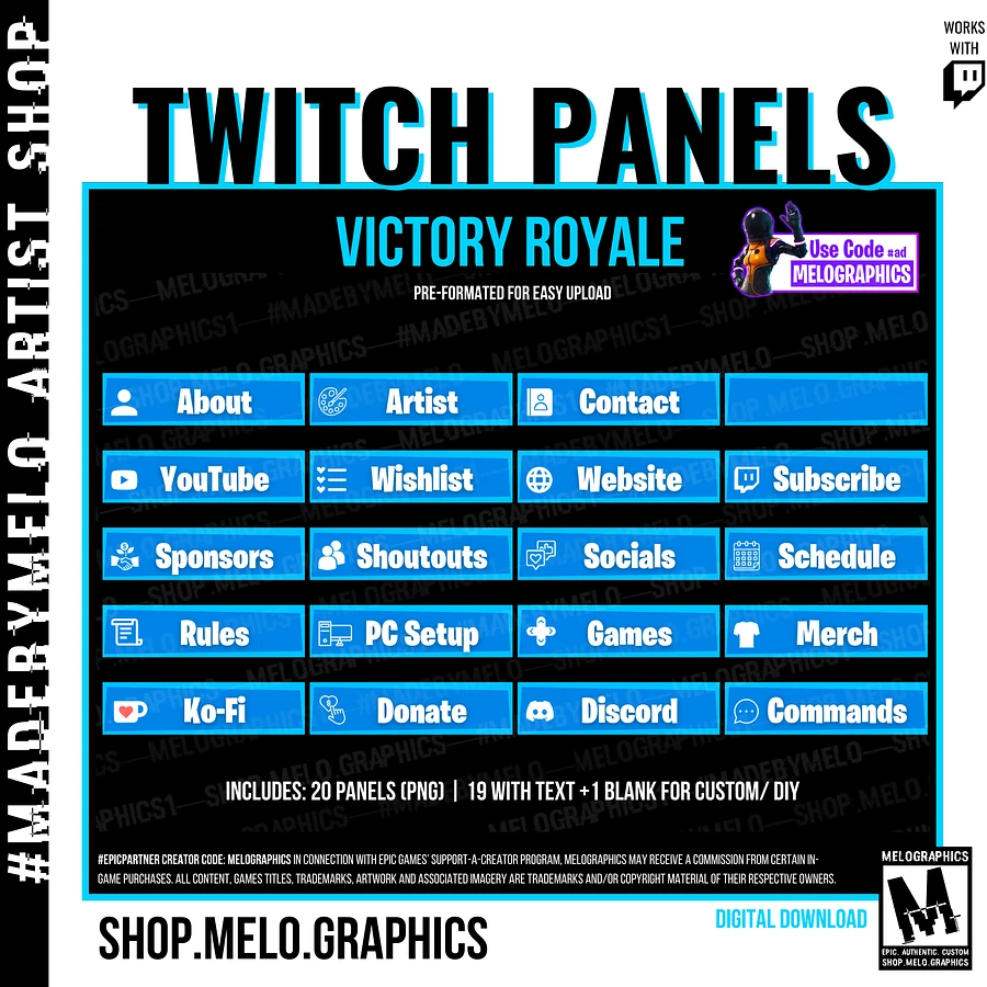 Victory Royale - Twitch Panels (20) | #MadeByMELO product image (1)