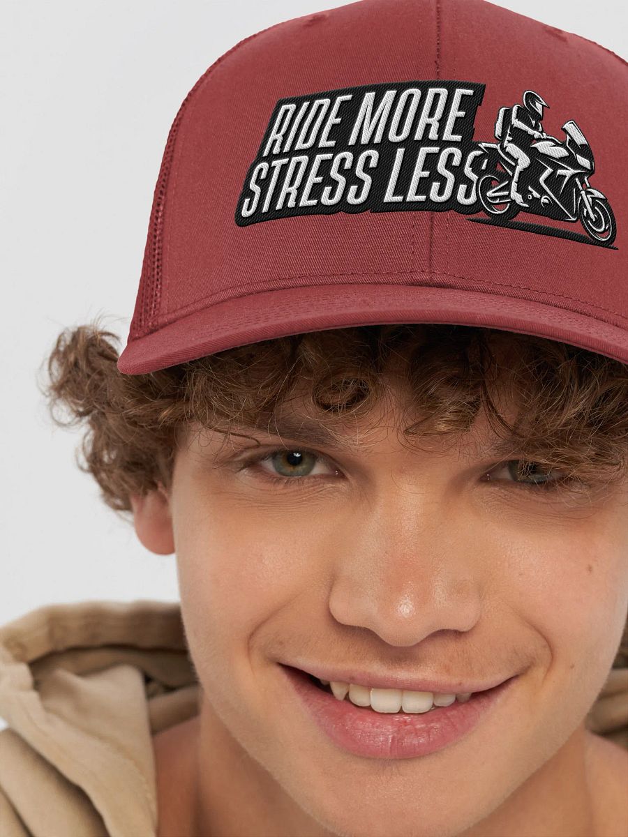 RIDE MORE STRESS LESS Trucker Hat product image (35)