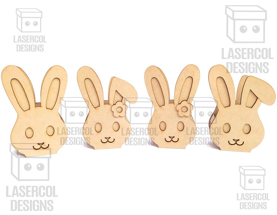Easter Bunny Basket Set 1 (4 Styles, 2 Sizes) - Laser Cut Files product image (10)