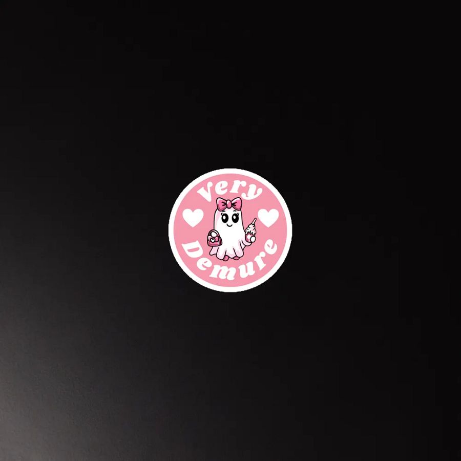 Very Demure Cute Ghost Circle Magnet product image (4)