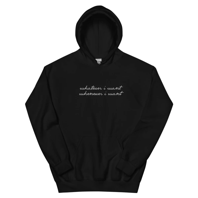 Whatever I Want Embroidered Hoodie - Black product image (1)