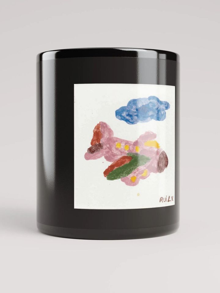 Kid Airplane (Black Glossy Mug) product image (1)