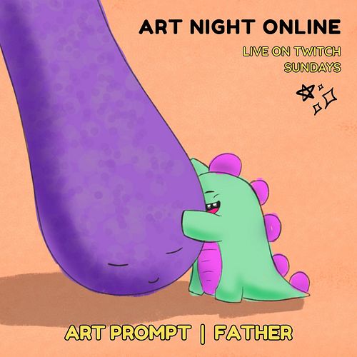 It's Sunday so we play #tunes and make #art! Join us on #Twitch NOW! Today your prompt is #Father! Art by the amazing alf_cac...