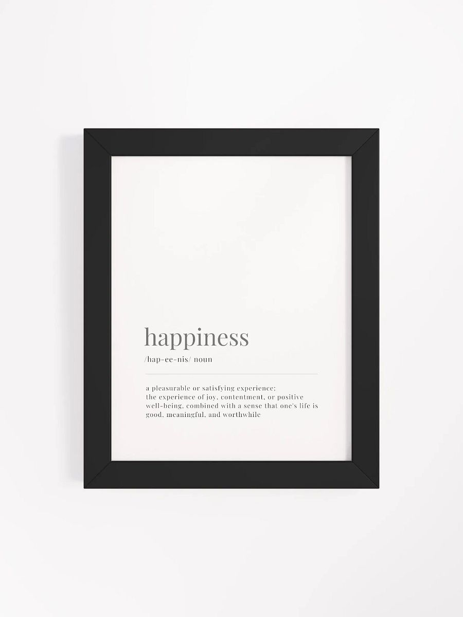 Happiness Definition Framed Print product image (4)