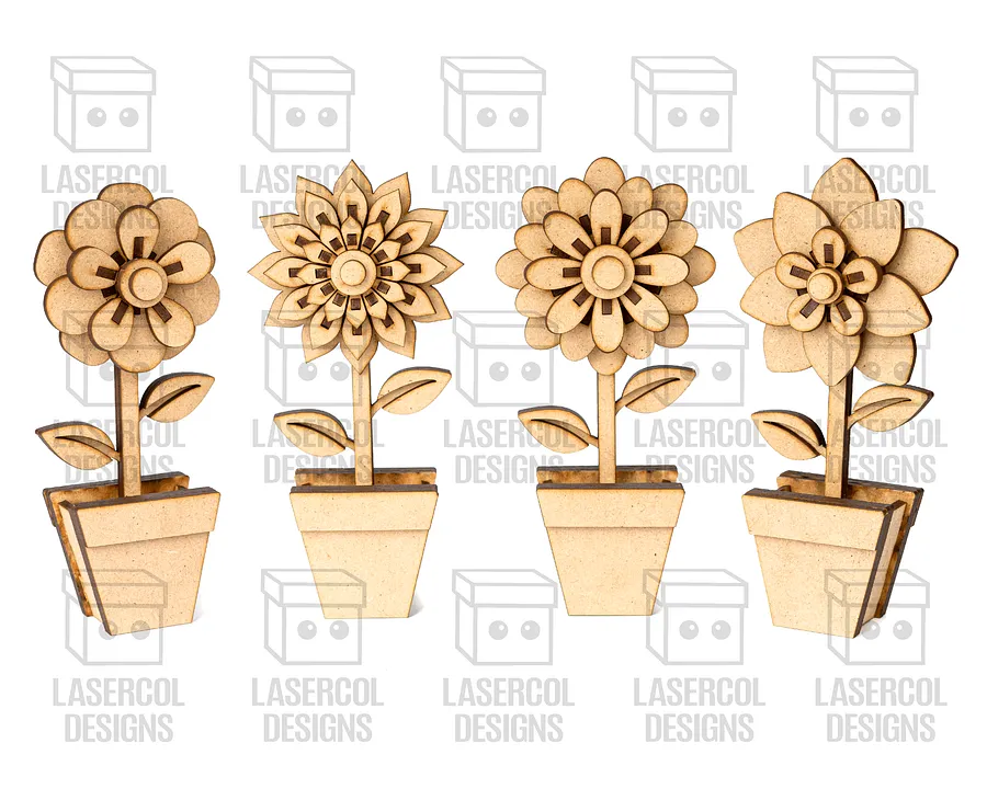 Flowers Set 3d - Laser Cut Files product image (6)
