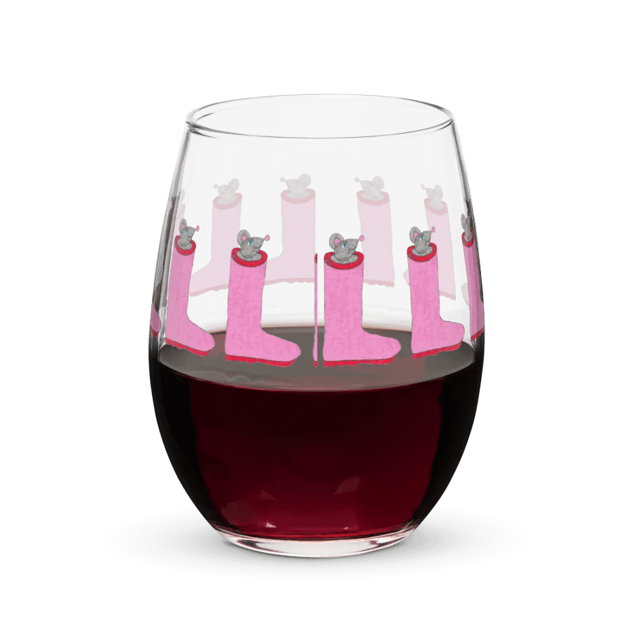 Rain boot mouse Stemless Wine Glass product image (6)