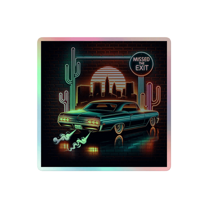 Neon Desert Drive Holographic Sticker Sheet product image (2)