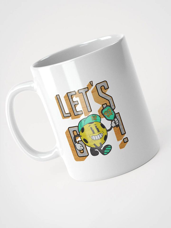Lets Go Pickleball Mascot Cartoon Character White Glossy Mug product image (2)