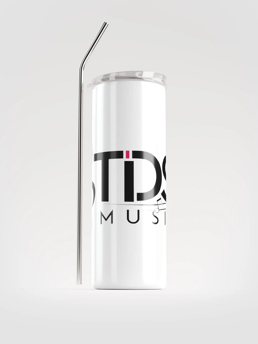 TDS Music 20oz Vacuum-Insulated Stainless Steel Tumbler with Straw - White Musical Design product image (1)