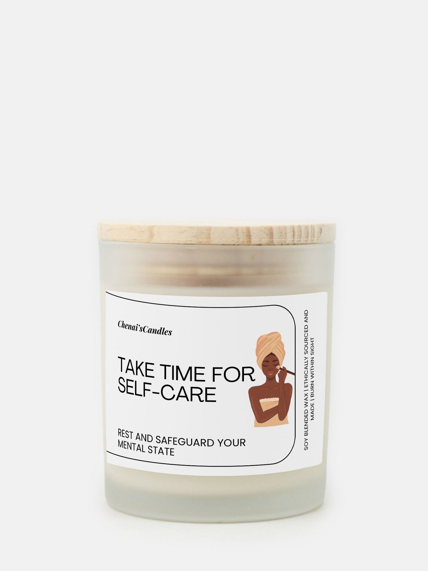 Wellness candle frosted glass product image (4)