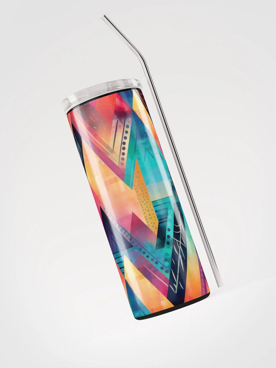 Embrace Boho Chic with our Geometric Stainless Steel Tumbler - Reusable Straw Included product image (3)