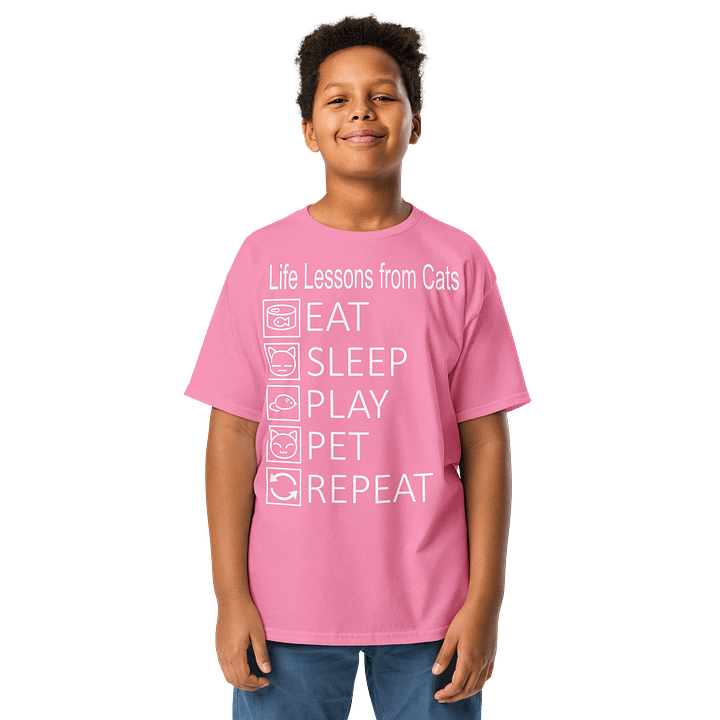 Life Lessons from Cats - Unisex Youth Heavyweight T-shirt product image (1)