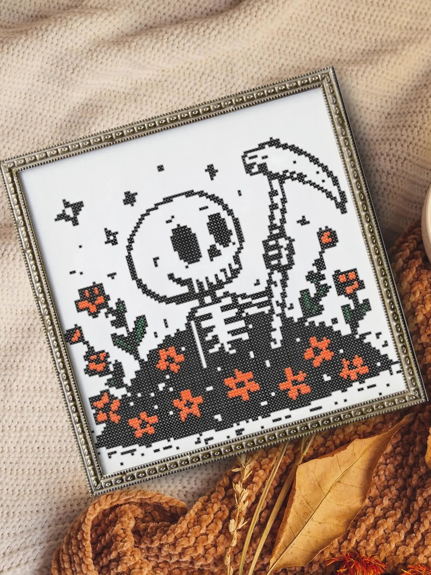 Skeleton Rising Cross Stitch Pattern product image (5)