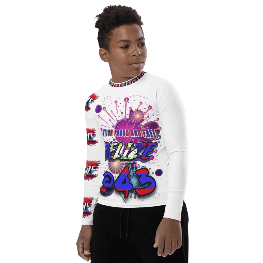 Belize Independence Day Youth Rash Guard product image (7)