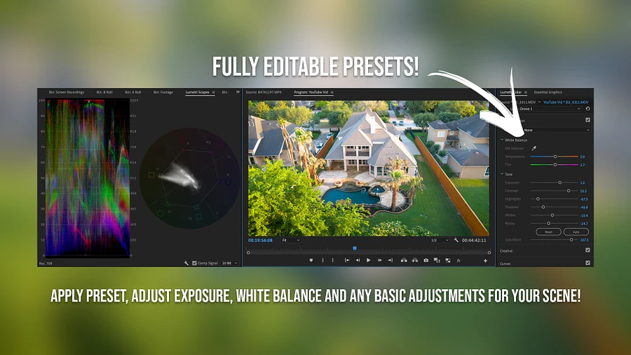 Real Estate Video PRESETS + LUTS for LOG & Standard Footage - Exterior, Interior, Drone & Dusk! product image (3)