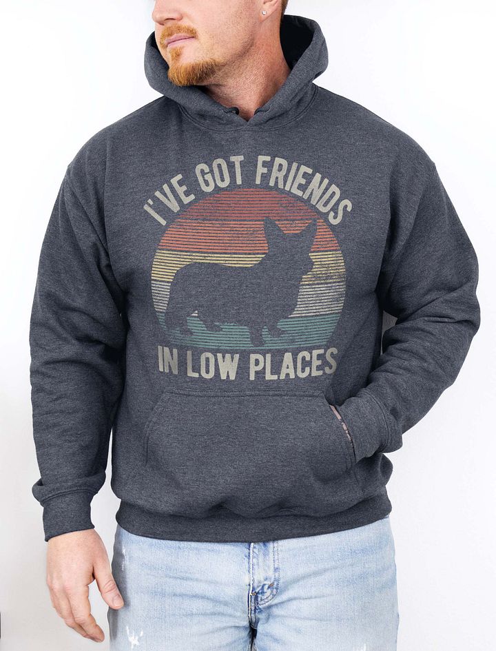 I've Got Friends in Low Places Cardigan Welsh Corgi Hooded Sweatshirt | Funny Hoodie for Corgi Paw-rents product image (14)