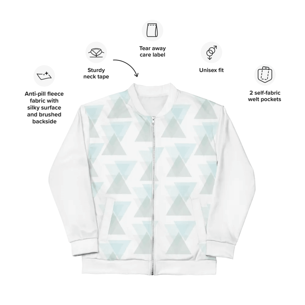 Turquoise Triangle Symmetry Bomber Jacket product image (11)