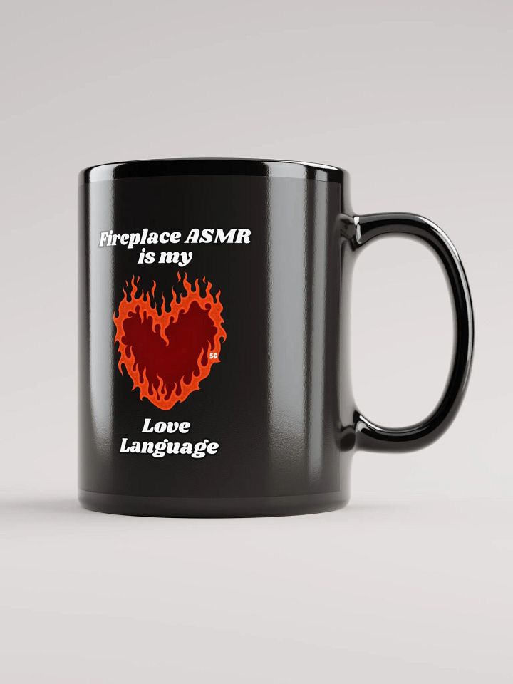 Flaming Heart - Fireplace ASMR is my Love Language | Black Glossy Mug product image (1)