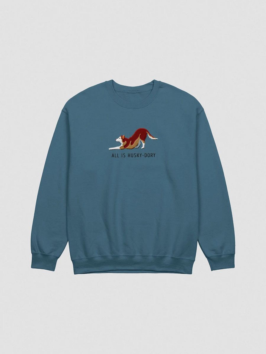 All Is Husky-Dory Sweatshirt (Embroidered) of a Siberian Husky(Red) product image (4)
