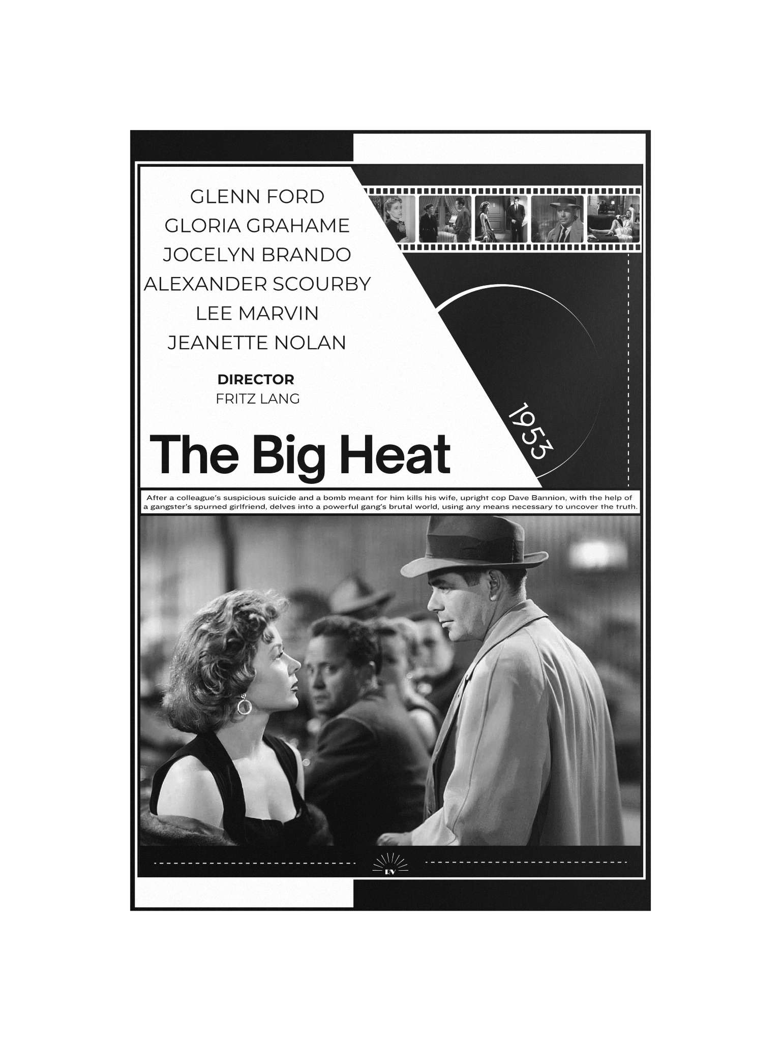 The Big Heat with Glenn Ford and Gloria Grahame 1953 | Movie Poster | 12x18 Wall Art product image (4)