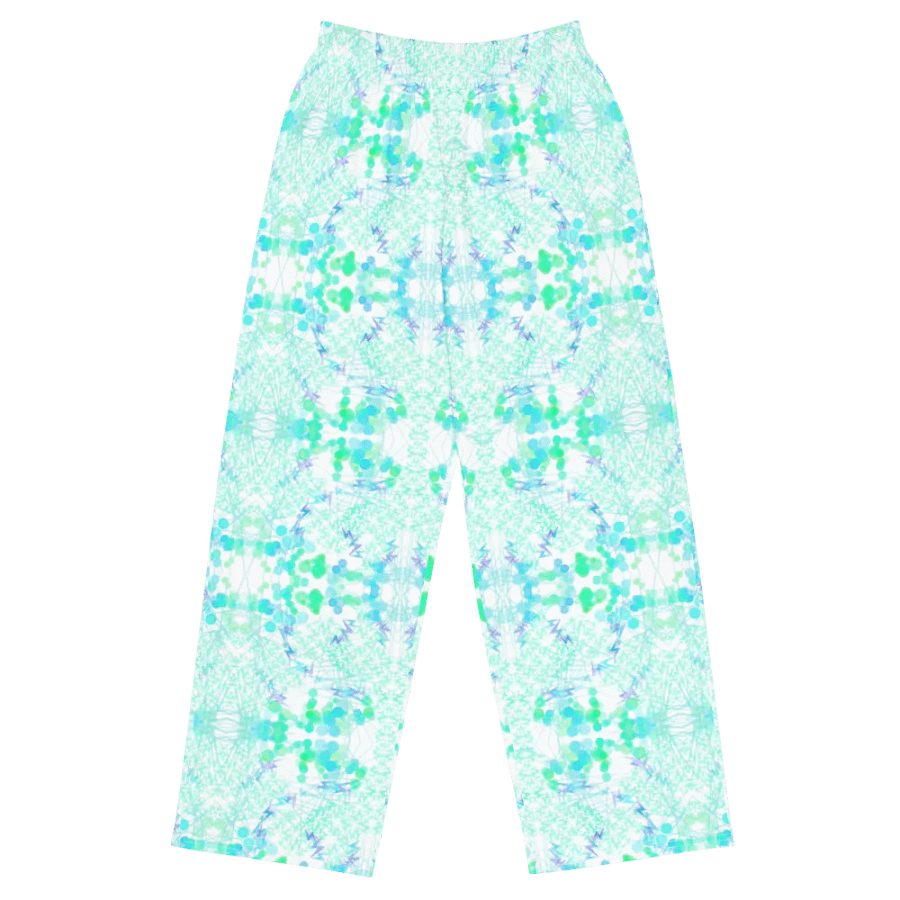 Aqua Mesh Geometric Design Unisex Wide Leg Bottoms product image (4)