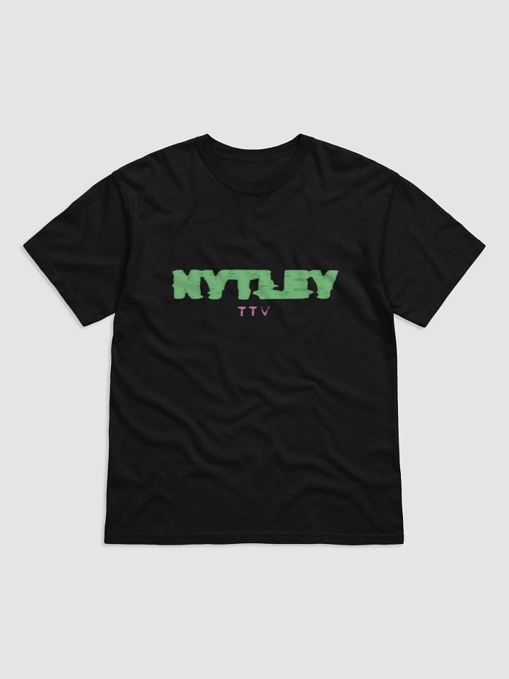 Glitchy Block Letters Cotton Blk Tee product image (1)