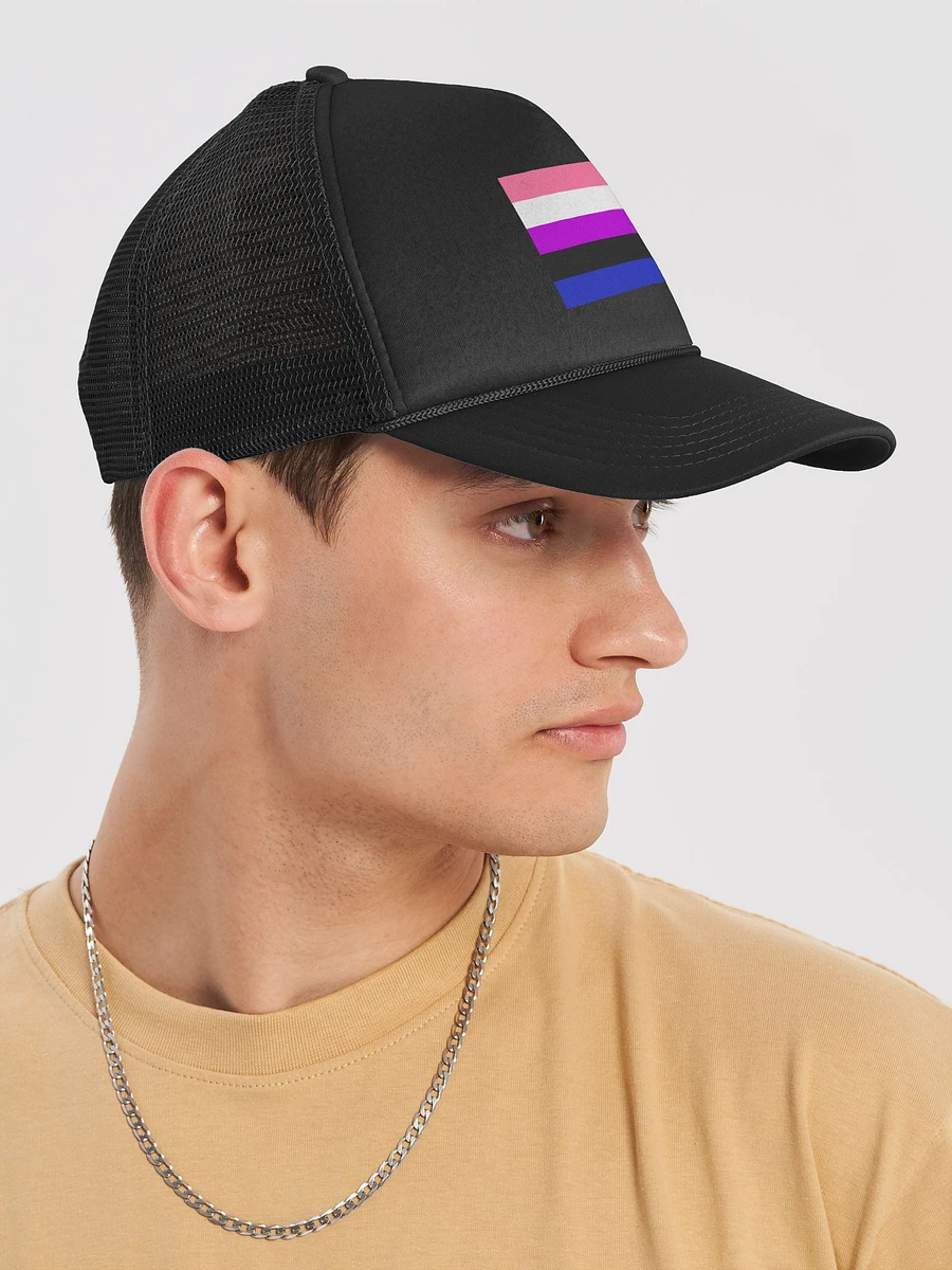 Genderfluid/genderflexible Pride Flag - Foam Trucker Hat product image (6)