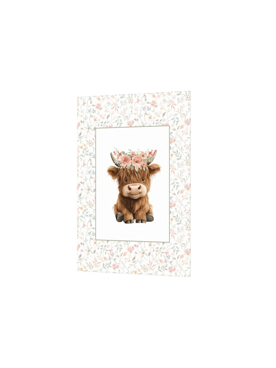 Highland Cow with Watercolor Florals product image (3)