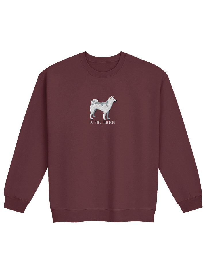 Cat Soul, Dog Body Sweatshirt (Embroidered) of a Japanese Shiba Inu(White) product image (5)