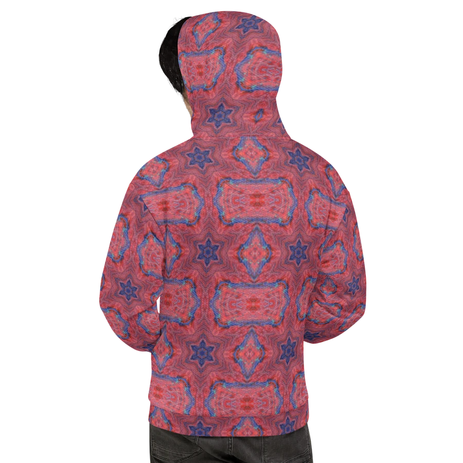 Abstract Repeating Star Pattern in Red Unisex All Over Print Hoodie product image (4)