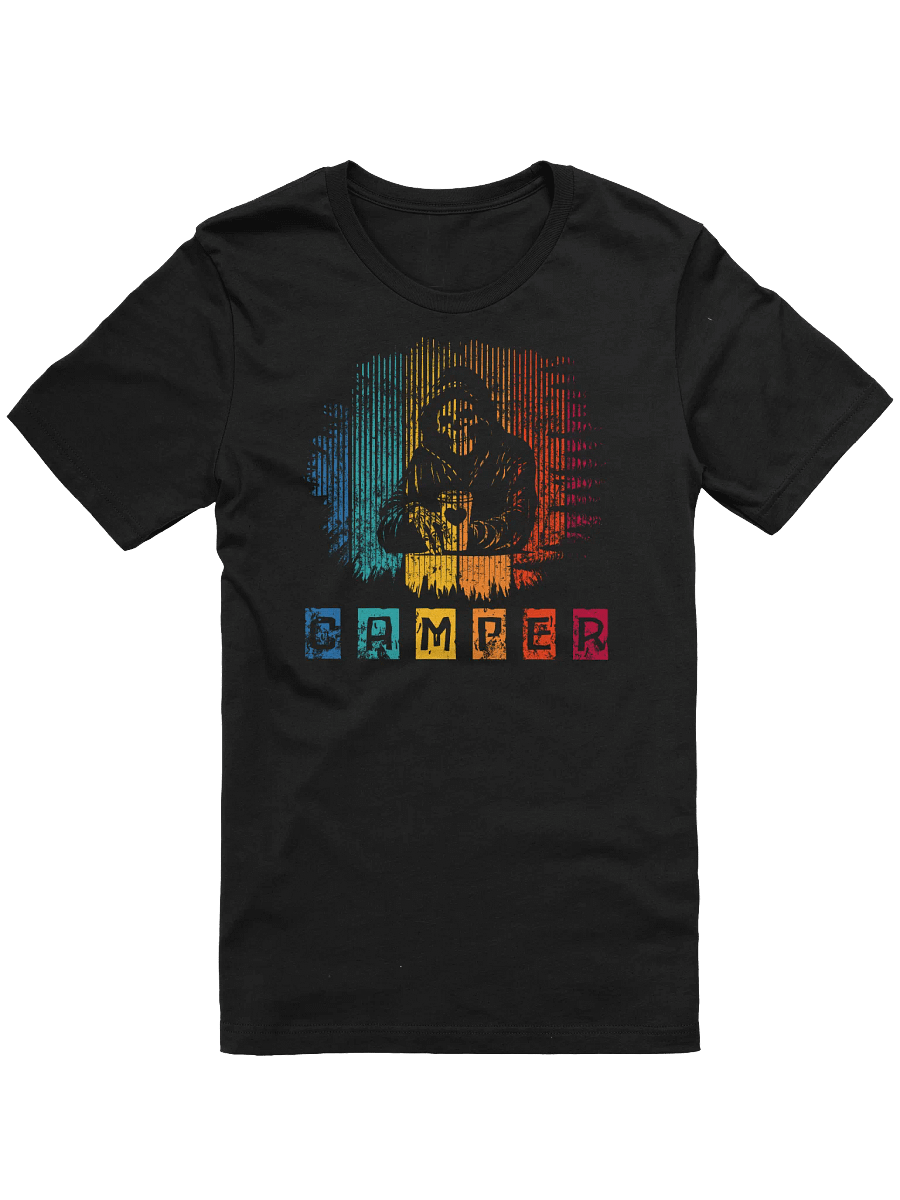 Skeleton Camper Coffee T-Shirt – Retro Grunge Camping & Coffee Lover Tee product image (1)