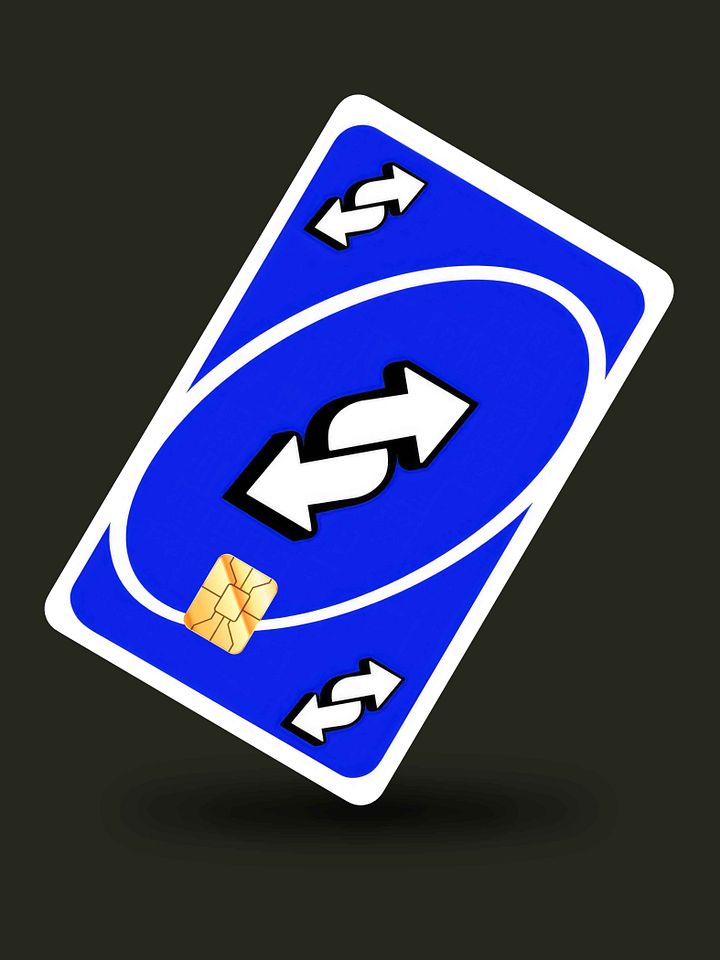Uno Reverse Card Blue (Holographic) product image (1)