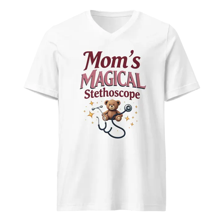 Mom's Magical Stethoscope Teddy Bear v-neck Tee product image (5)