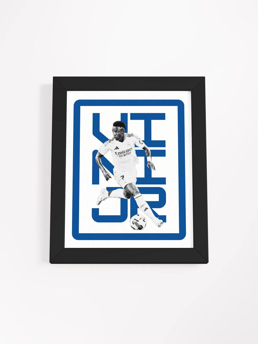 Vinicius Junior BW Real Madrid Name Art Framed Print product image (2)