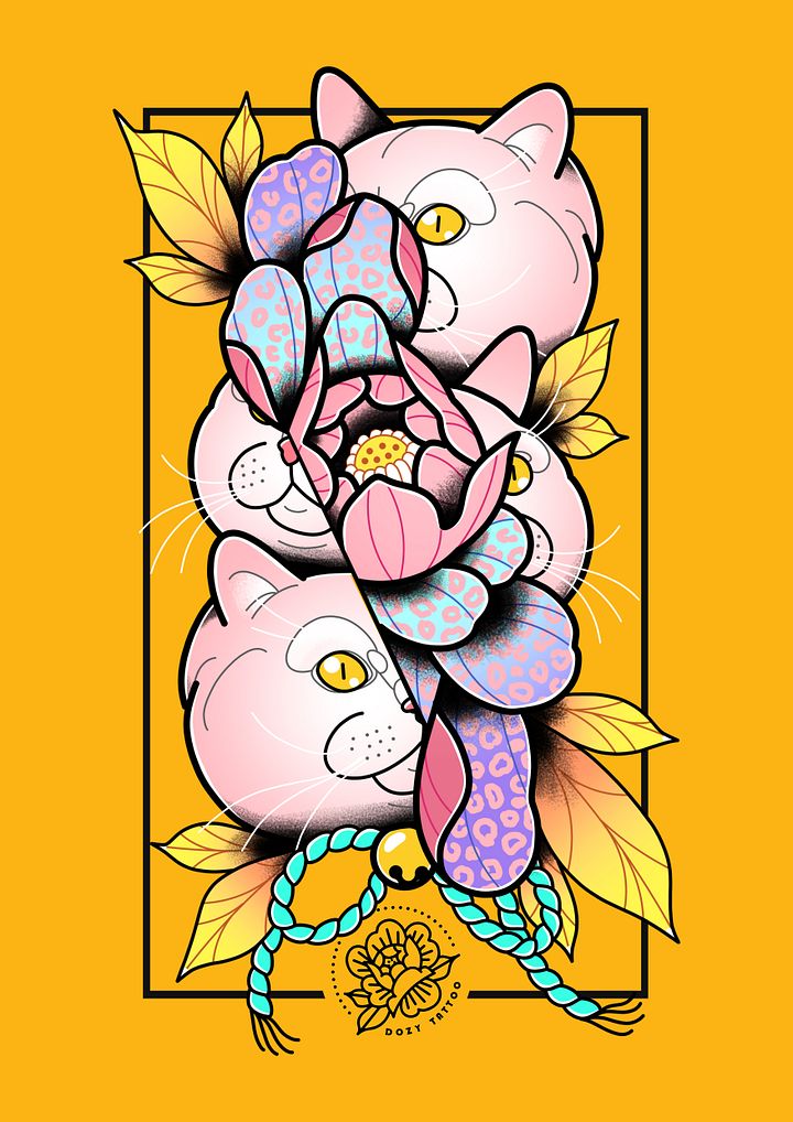 Cat Stack Print product image (1)