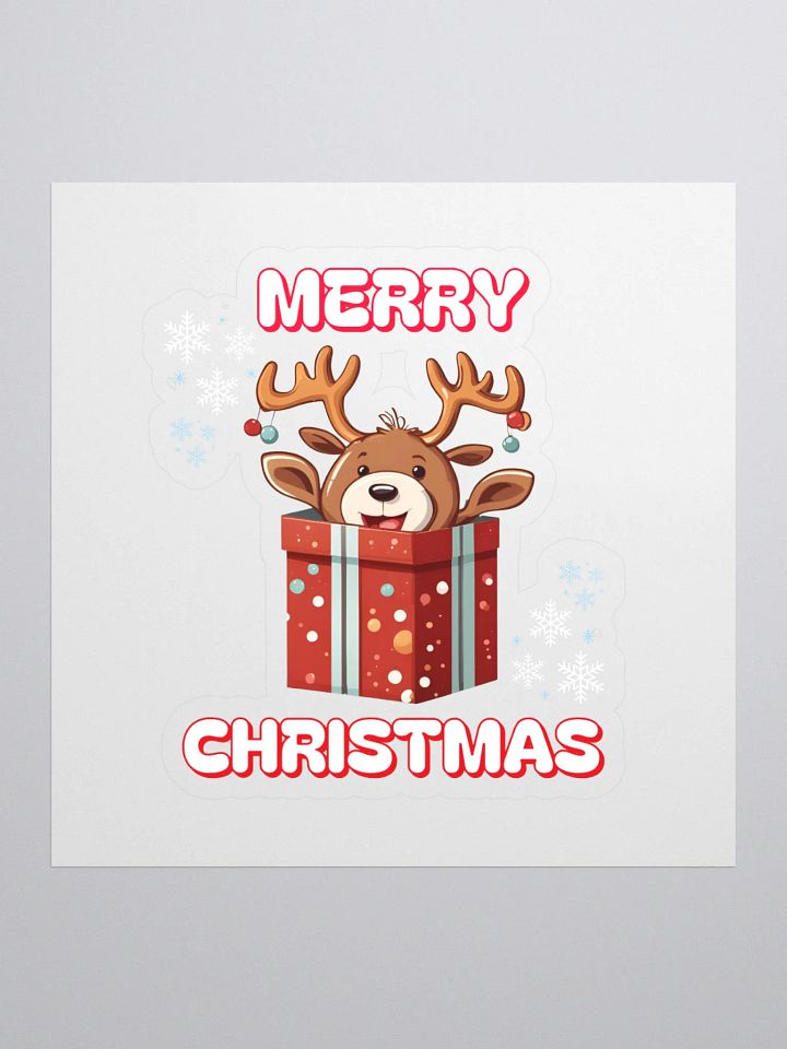 Adorable Baby Reindeer Wishing All A Merry Christmas Sticker product image (1)