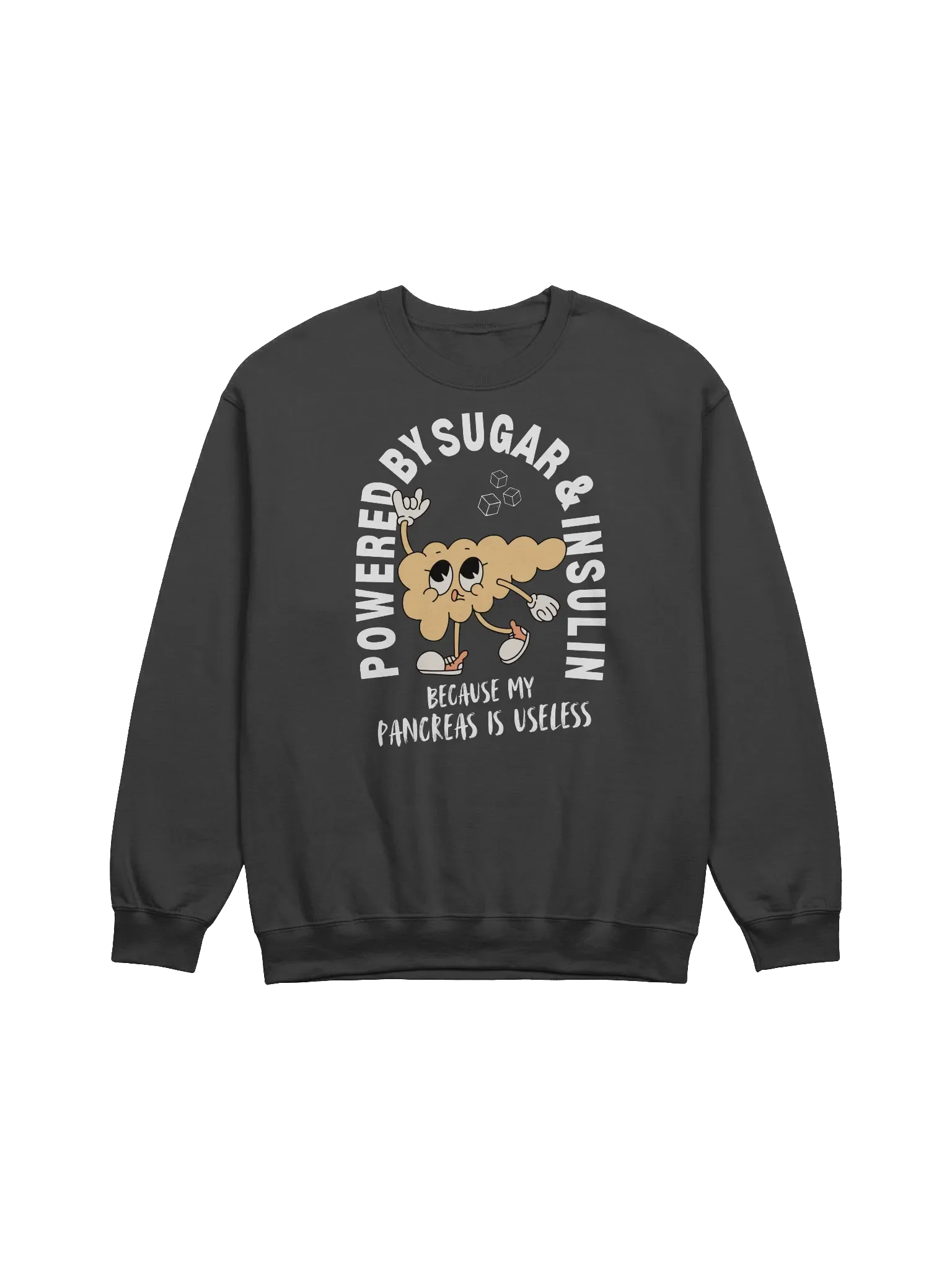Powered By Sugar And Insulin Sweatshirt - Dark Color product image (1)