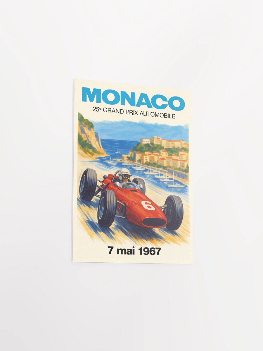 Monaco Vintage F1 Grand Prix 1967 Art Poster — Auto Racing Wall Art, Formula 1 Print product image (8)