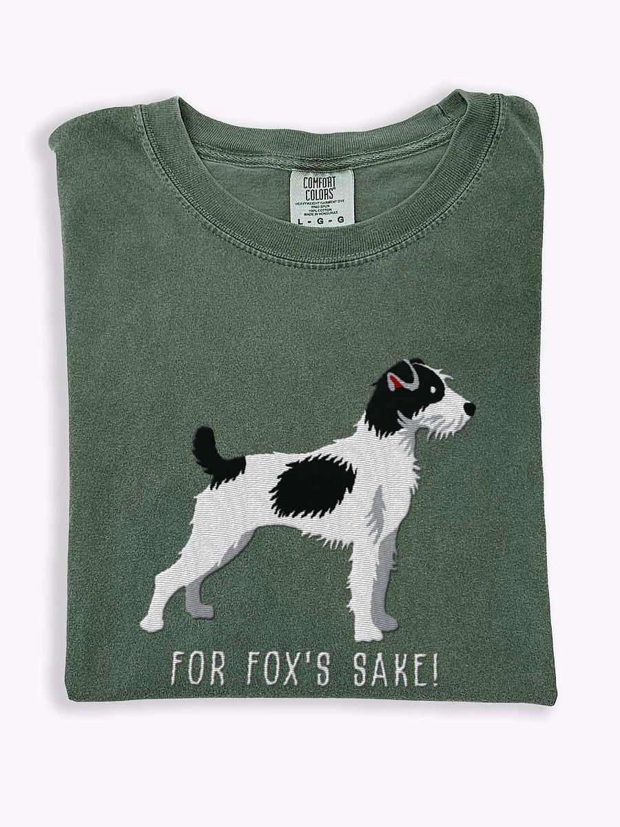 For Fox's Sake! T-Shirt(Embroidered) of a Parson Russell Terrier(Black & White) product image (1)
